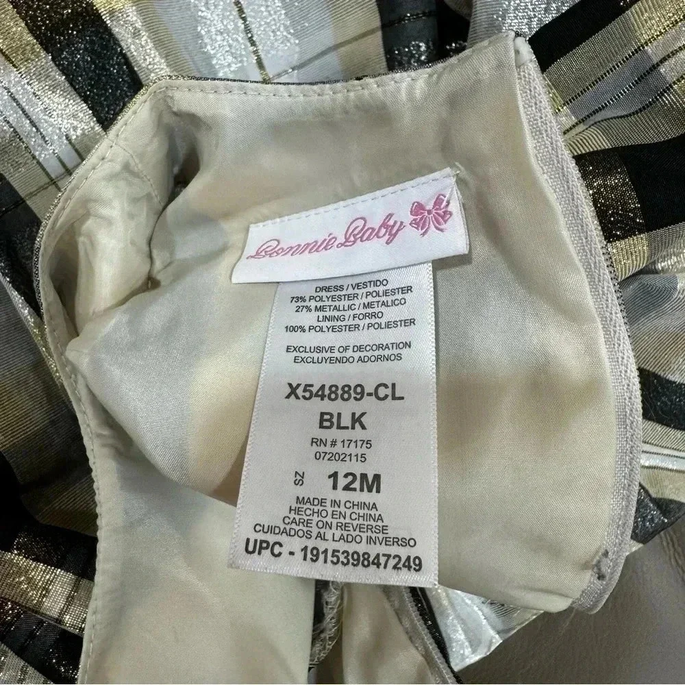 Bonnie baby plaid glittery girls dress 12m